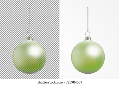 Realistic transparent Christmas ball. New year toy.