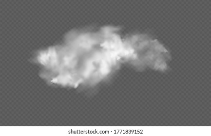 Realistic transparent cloud. Texture of clouds for template decoration, web and print, realistic texture for storm and sky. Vector Illustrations