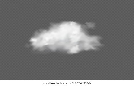 Realistic transparent cloud. Texture of clouds for template decoration, web and print, realistic texture for storm and sky. Vector Illustrations