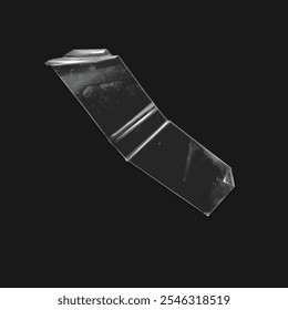 Realistic transparent double-sided tape pieces with smooth texture and subtle shadows. Ideal for creative designs, office themes, packaging visuals