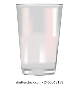 Realistic transparent Drinking glass Vector Illustration