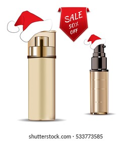 Realistic Transparent Essential Oil Bottle. Mock up Bottle. Cosmetic vial, flask.Airless Cosmetic Bottle. Vector illustration. Liquid Powder.