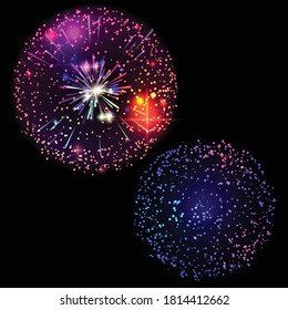 
Realistic transparent fireworks for illustrations and design in the new year and independence day