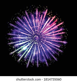 
Realistic transparent fireworks for illustrations and design in the new year and independence day