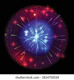
Realistic transparent fireworks for illustrations and design in the new year and independence day