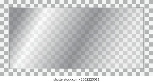 Realistic Transparent Glass. Transparent Plastic Panel with Realistic Glare and Reflection on Clear Surface. Isolated See-Through Acrylic Sheet for Display, Showcase, Modern Design Mockup EPS Vector