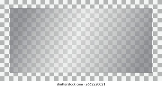 Realistic Transparent Glass. Transparent Plastic Panel with Realistic Glare and Reflection on Clear Surface. Isolated See-Through Acrylic Sheet for Display, Showcase, Modern Design Mockup EPS Vector