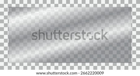 Realistic Transparent Glass. Transparent Plastic Panel with Realistic Glare and Reflection on Clear Surface. Isolated See-Through Acrylic Sheet for Display, Showcase, Modern Design Mockup EPS Vector