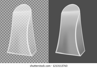 Realistic transparent paper or plastic packaging box.