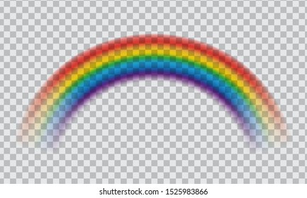 Realistic transparent rainbow icon  Beautiful meteorological natural after rain phenomenon  