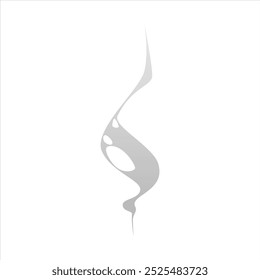 Realistic transparent smoke effect or fire steam pattern in white and gray color on black background. Cigarette or chimney smoke art. Vector weather element. Misty fog, fume wave or cloud silhouette.