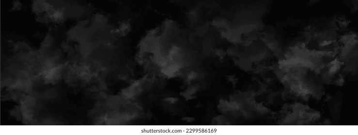 Realistic transparent smoke or steam in white and gray colors, for use on dark background.