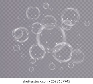 realistic transparent soap bubble with a glossy, colourful, and dreamy effect. Perfect for decorations, special effects, floating elements, abstract designs, and magical vector illustrations.