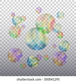 Realistic Transparent Soap Bubbles