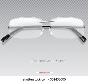 realistic transparent vector eyeglasses