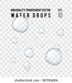 Realistic transparent water drop.