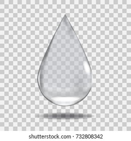 Realistic Transparent water drop. Useful with any background.