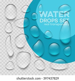  Realistic transparent Water drops