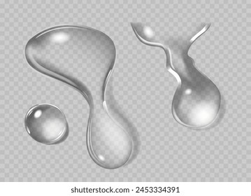 Realistic Transparent Water Drops, Dews or Tears. Isolated 3d Vector Graphic Design Elements, Aqua Bubbles or Droplets