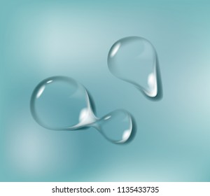 Realistic transparent Water drops set.