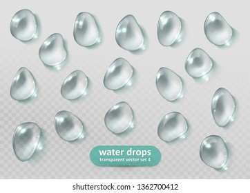 Realistic transparent Water drops. Vector eps10
