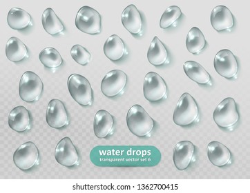 Realistic transparent Water drops. Vector eps10