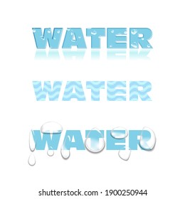 Realistic transparent water drops. Vector set of droplets.