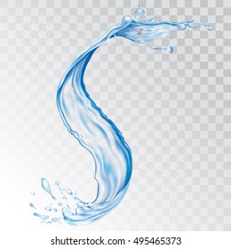 Realistic transparent water splash  3D vector illustration  gradient mesh tool 