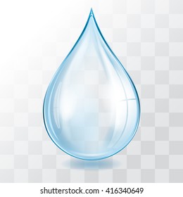 realistic transparent water-drop, vector illustration