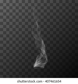 Realistic transparent white smoke vector object on black
