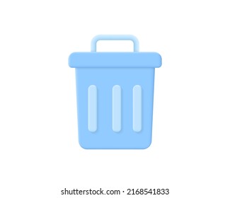 Realistic Trash Bin 3d Icon Design Illustrations. 3d Render Vector Design Concept