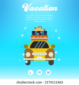 Realistic Travel Agency Instagram Post Template With Car Illustration