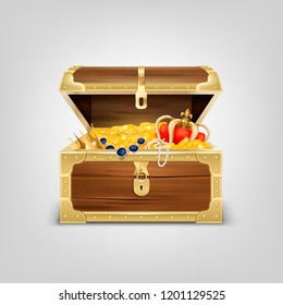 Realistic Treasure Chest Composition