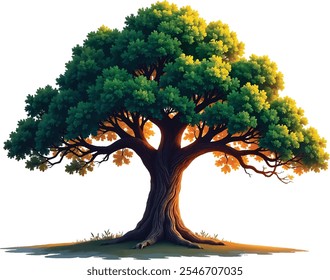 Realistic Tree Illustration and Eco-Friendly Design