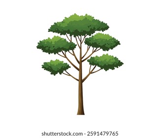 Realistic Tree Illustration and Eco-Friendly Design. Illustration of a tree with white background. Vector Illustration design.
