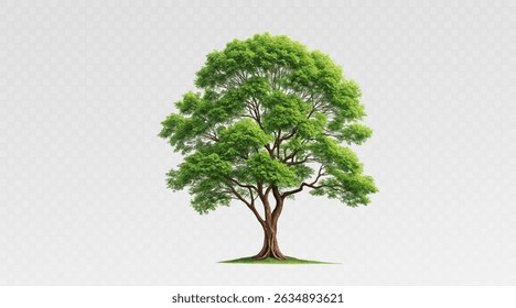 Realistic tree, palm, bush on transparent background. Greenery for landscape or architectural design, botanical elements for garden or forest, vector png.	
