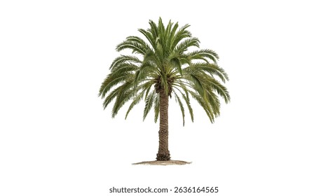 Realistic tree, palm, bush on transparent background. Greenery for landscape or architectural design, botanical elements for garden or forest, vector png.	