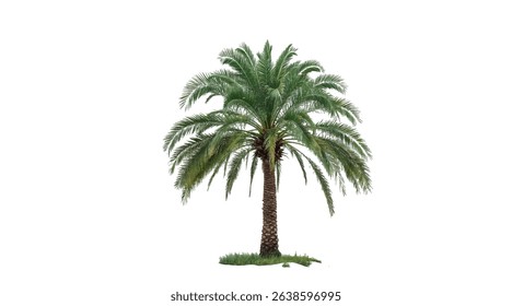 Realistic tree, palm, bush on transparent background. Greenery for landscape or architectural design, botanical elements for garden or forest, vector png.