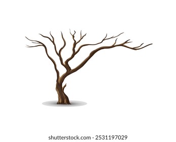Vector realista del árbol aislado en el fondo blanco	