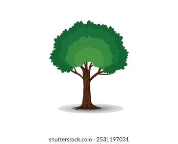 Realistic tree vector isolated on white background	