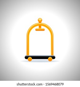 realistic trolley in hotel, vector design.