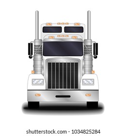 realistic truck. front view.