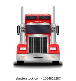 realistic truck. front view.