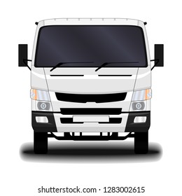 realistic truck. front view.