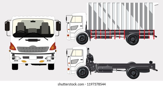 Realistic Truck Front view and side view