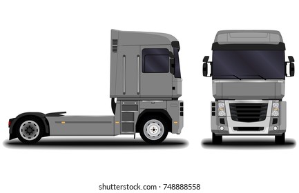 realistic truck. front view, side view.