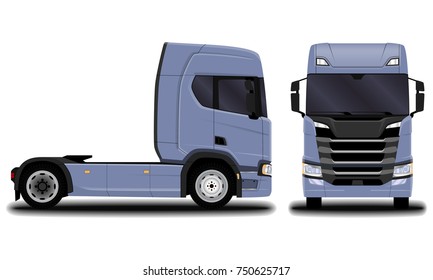 realistic truck. front view; side view.