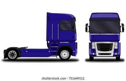 realistic truck. front view; side view.