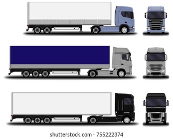 realistic truck. front view; side view.