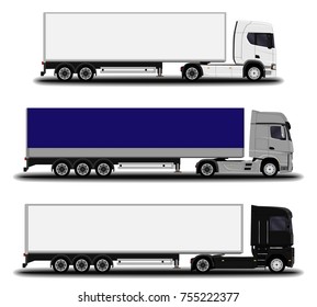 realistic truck. front view; side view.